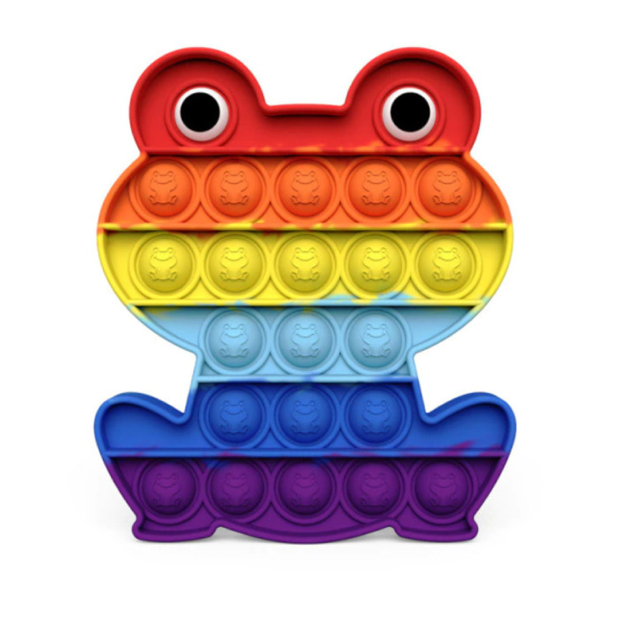 Stuff Certified® Pop It - Fidget Anti Stress Toy Bubble Toy Silicone Frog Rainbow