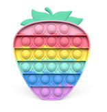 Stuff Certified® Pop It - Fidget Anti Stress Toy Bubble Toy Silicone Strawberry Rainbow