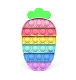 Stuff Certified® Pop It - Fidget Anti Stress Speelgoed Bubble Toy Siliconen Wortel Regenboog