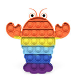 Stuff Certified® Pop It - Fidget Anti Stress Speelgoed Bubble Toy Siliconen Kreeft Regenboog