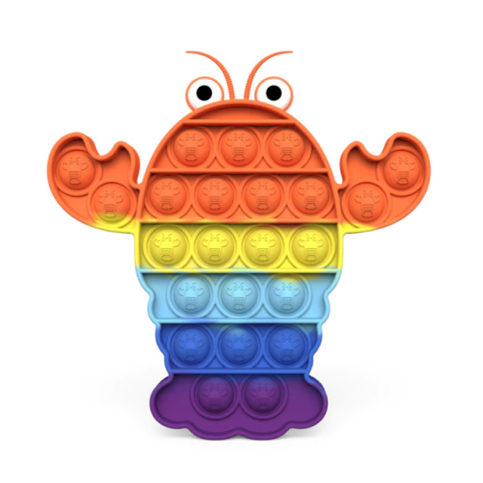 Hágalo estallar - Fidget Anti Stress Toy Bubble Toy Silicona Langosta Arco iris