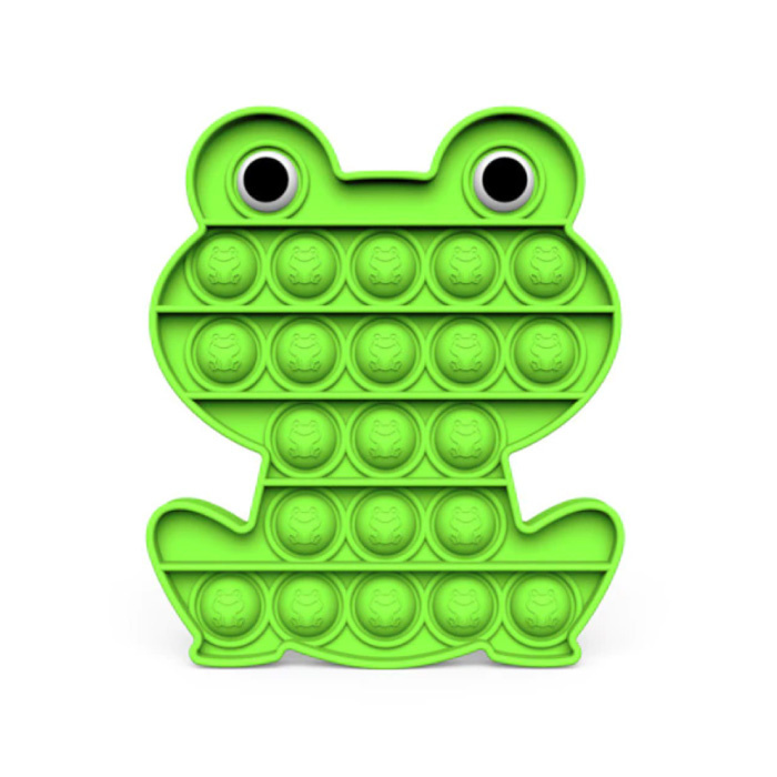 Stuff Certified® Pop It - Fidget Anti Stress Toy Bubble Toy Silicone Frog Green