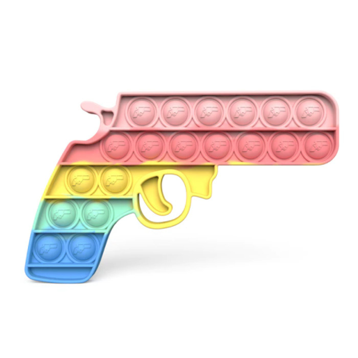 Stuff Certified® Pop It - Fidget Anti Stress Toy Bubble Toy Revolver in silicone Rainbow