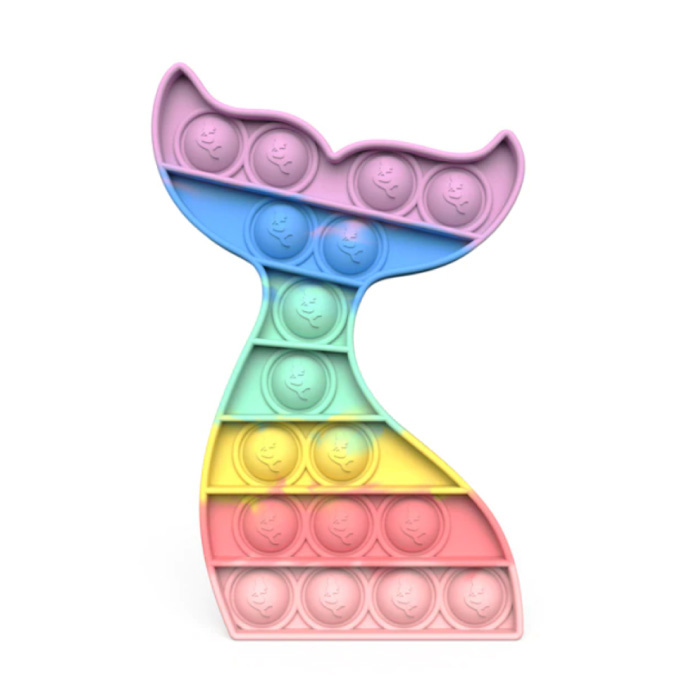Pop It - Fidget Anti Stress Toy Bubble Toy Silicone Whale Rainbow