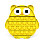 Stuff Certified® Pop It - Fidget Anti Stress Toy Bubble Toy Silicone Owl Yellow