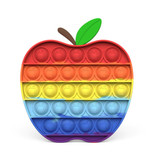 Stuff Certified® Pop It - Fidget Anti Stress Speelgoed Bubble Toy Siliconen Appel Regenboog