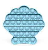 Stuff Certified® Pop It - Fidget Anti Stress Speelgoed Bubble Toy Siliconen Schelp Blauw