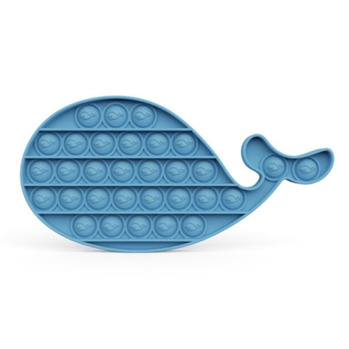 Pop It - Fidget Anti Stress Speelgoed Bubble Toy Siliconen Walvis Blauw