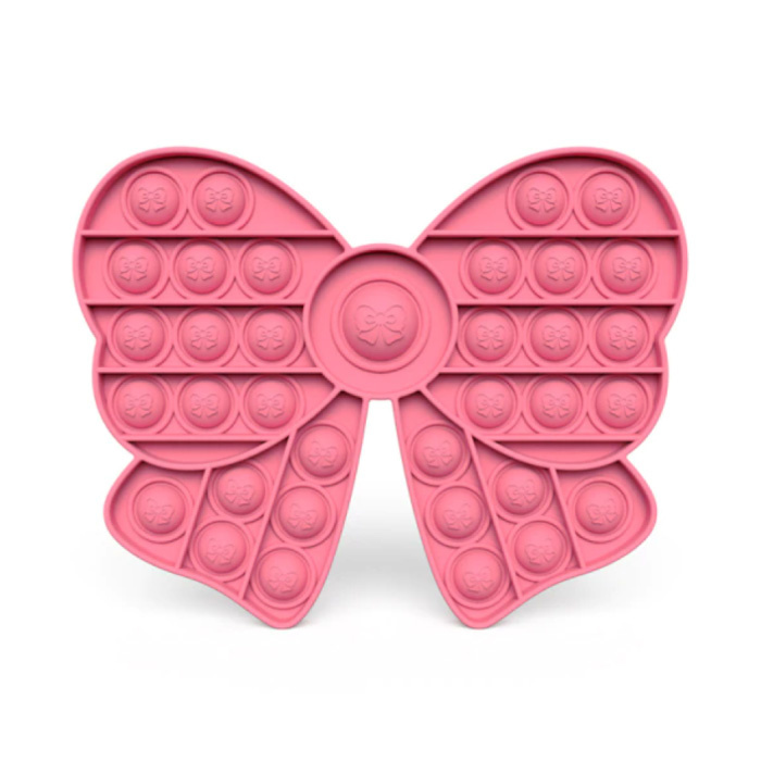 Pop It - Fidget Anti Stress Toy Bubble Toy Fiocco in silicone rosa