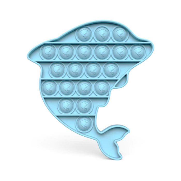 Stuff Certified® Pop It - Fidget Anti Stress Toy Bubble Toy Silicone Dolphin Blue