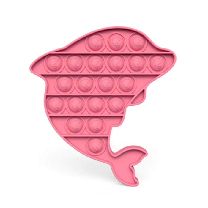Pop It - Zappeln Anti Stress Spielzeug Bubble Toy Silikon Dolphin Pink