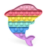 Stuff Certified® Hágalo estallar - Fidget Anti Stress Toy Bubble Toy Silicona Dolphin Rainbow
