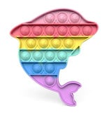 Stuff Certified® Pop It - Fidget Anti Stress Toy Bubble Toy Silicone Dolphin Rainbow