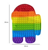 Stuff Certified® XXL Pop It - 400mm Extra Extra Large Fidget Anti Stress Toy Bubble Toy Silicone Male Rainbow