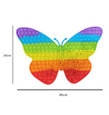 Stuff Certified® XXL Pop It - Extra Extra Large Fidget Anti Stress Toy Bubble Toy Silicone Butterfly Rainbow