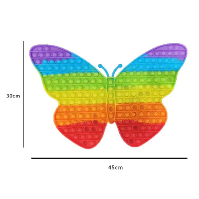 XXL Pop It - 300 mm Extra Extra Grande Fidget Anti Estrés Juguete Burbuja Juguete Silicona Mariposa Arco Iris