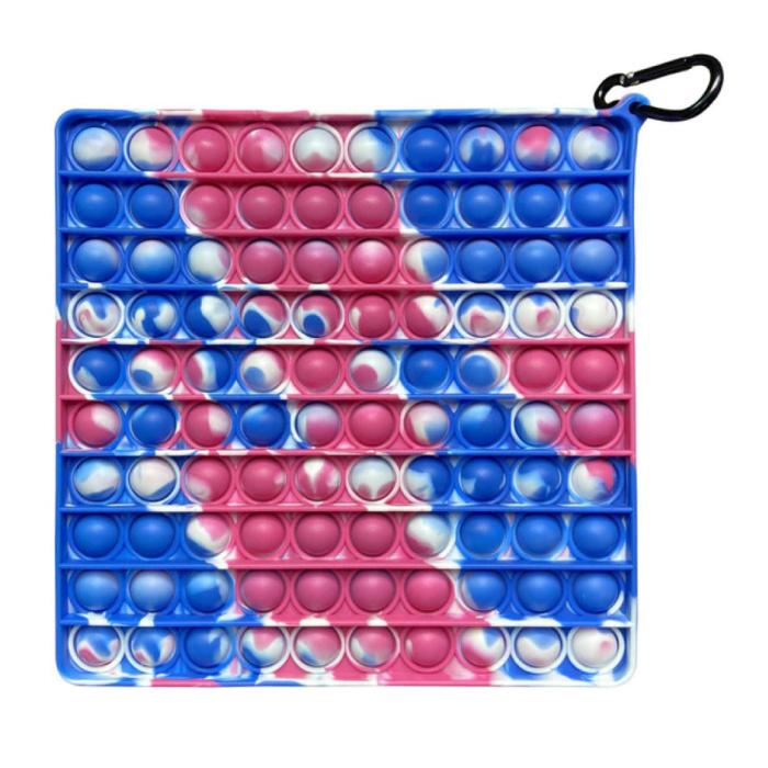 XL Pop It -200mm Extra Large Fidget Anti Stress Toy Bubble Toy Silicone Square Blue-Red