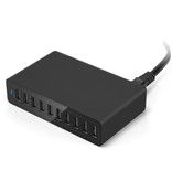 URVNS Estación de carga USB de 10 puertos Cargador de pared de 50 W Cargador doméstico Adaptador de cargador de enchufe Negro