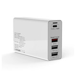 URVNS 4-Port-Ladestation - PD / QC3.0 / 2.4A - 100 W Stromversorgung USB-Schnellladung - Ladegerät Steckdose Ladegerät Ladegerät Wechselstrom-Ladegerät Adapter Weiß