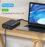 URVNS 4-Port-Ladestation - PPS / QC3.0 - 150 W USB-Ladegerät Steckdose Ladegerät Ladegerät Home Ladegerät Adapter Schwarz