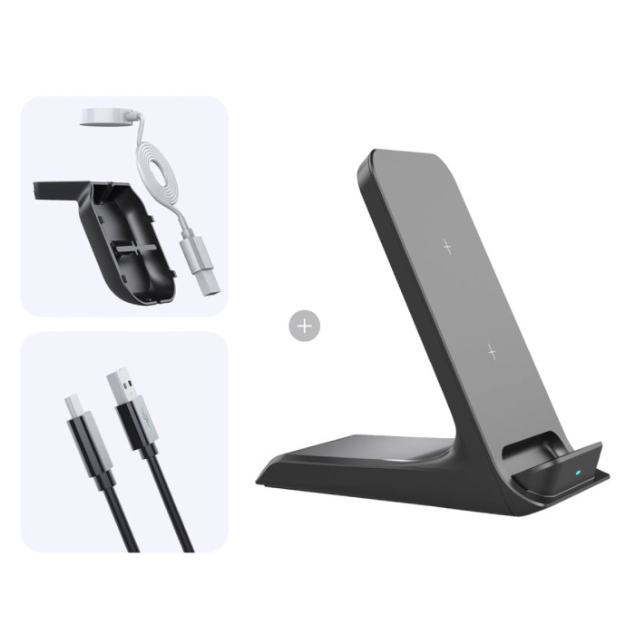 ZUIDID 3 in 1 Oplaadstation - Compatibel met Apple iPhone / iWatch / AirPods -  Charging Dock 15W Wireless Pad Wit