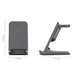 ZUIDID 3 in 1 Charging Station - Compatible with Apple iPhone / iWatch / AirPods - Charging Dock 15W Wireless Pad Black