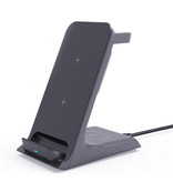 ZUIDID 3 in 1 Charging Station - Compatible with Apple iPhone / iWatch / AirPods - Charging Dock 15W Wireless Pad Black