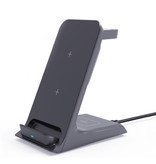 ZUIDID 3-in-1-Ladestation - Kompatibel mit Apple iPhone / iWatch / AirPods - Ladestation 15W Wireless Pad Schwarz