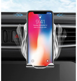 FDGAO Qi Draadloze Autolader 15W - Quick Charge 3.0 - Dashboard Stand Oplader Universeel Wireless Car Charging Pad Zilver