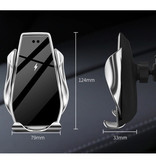 FDGAO Chargeur de voiture sans fil Qi 15W - Charge rapide 3.0 - Chargeur de support de tableau de bord Tapis de chargement de voiture sans fil universel Argent