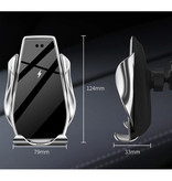 FDGAO Qi Draadloze Autolader 15W - Quick Charge 3.0 - Dashboard Stand Oplader Universeel Wireless Car Charging Pad Zilver