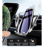 FDGAO Qi Draadloze Autolader 15W - Quick Charge 3.0 - Airvent Clip Oplader Universeel Wireless Car Charging Pad Zilver