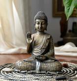 Homexw Statue de Bouddha Tathagatha - Bureau de jardin de sculpture en résine d'ornement de décor