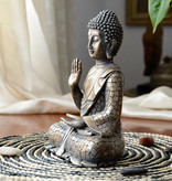 Homexw Statue de Bouddha Tathagatha - Bureau de jardin de sculpture en résine d'ornement de décor