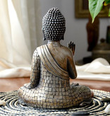 Homexw Statua di Buddha Tathagatha - Scrivania da giardino con sculture in resina decorata
