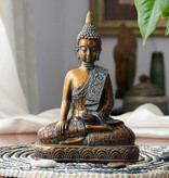 Homexw Statua Buddy Tajlandia - Ozdoba Wystrój Rzeźba z żywicy Biurko ogrodowe