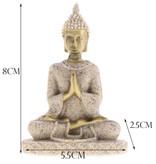 MagiDeal Mini Buddha Statue - Decor Miniature Ornament Sandstone Sculpture Garden Desk