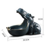 Ermakova Hippo Statue Porte-Clé - Décor Miniature Ornement Résine Sculpture Bureau Bleu