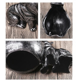 Ermakova Nijlpaard Beeld Sleutelhouder - Decor Miniatuur Ornament Hars Sculptuur Bureau Zilver
