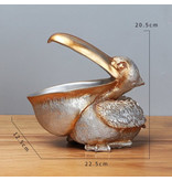 Vilead Pelican Statue Key Holder - Decor Miniature Ornament Resin Sculpture Desk Silver