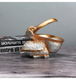 Vilead Portachiavi con statua di pellicano - Decor in miniatura Ornamento Scultura in resina Scrivania Argento