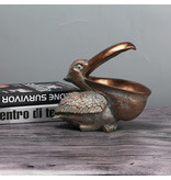 Vilead Posąg Pelikana Brelok - Wystrój Miniaturowy Ornament Rzeźba z żywicy Biurko Brąz