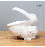 Vilead Pelican Statue Key Holder - Decor Miniature Ornament Resin Sculpture Desk White