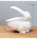 Vilead Porte-clés Statue Pelican - Décor Miniature Ornement Résine Sculpture Bureau Blanc