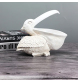 Vilead Pelican Statue Key Holder - Decor Miniature Ornament Resin Sculpture Desk White