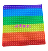 Stuff Certified® XXXL Pop It - 400mm Extra Extra Large Fidget Anti Stress Toy Bubble Toy Silicone Square Rainbow