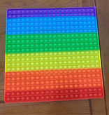 Stuff Certified® XXXL Pop It - 400mm Extra Extra Großes Zappeln Anti Stress Spielzeug Blase Spielzeug Silikon Quadratisch Regenbogen
