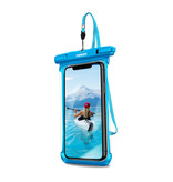 Fonken Waterdicht Hoesje voor iPhone / Samsung / Xiaomi - Sport Tasje Zakje Cover Case Armband Jogging Hard Lopen Blauw