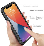 Stuff Certified® Custodia protettiva per iPhone X 360° Full Body Case + proteggi schermo - Cover antiurto nera