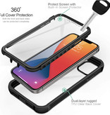 Stuff Certified® iPhone 12 Pro Max 360° Full Body Case Bumper Case + Displayschutzfolie - Stoßfestes Cover Schwarz